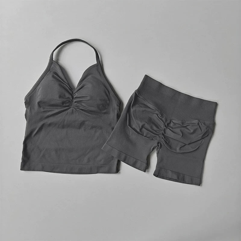 NO LOGO Women's Longline Strappy Backless Gym Top Scrunch Workout Open Back Bra Tank Top for Running Yoga Shirt