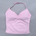 Adjustable Sports Strappy Top Women Backless Gym Top Built in Bra Yoga Clothing Sleeveless Shirts Workout Outfits Tank Top