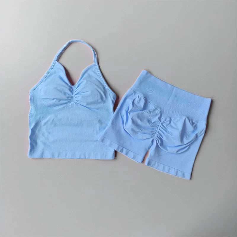 NO LOGO Women's Longline Strappy Backless Gym Top Scrunch Workout Open Back Bra Tank Top for Running Yoga Shirt