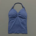 Gym Sports Tops Women Seamless Yoga Tank With Removable Pads V Neck Sports Sleeveless Top Sports Running Fitness Vest