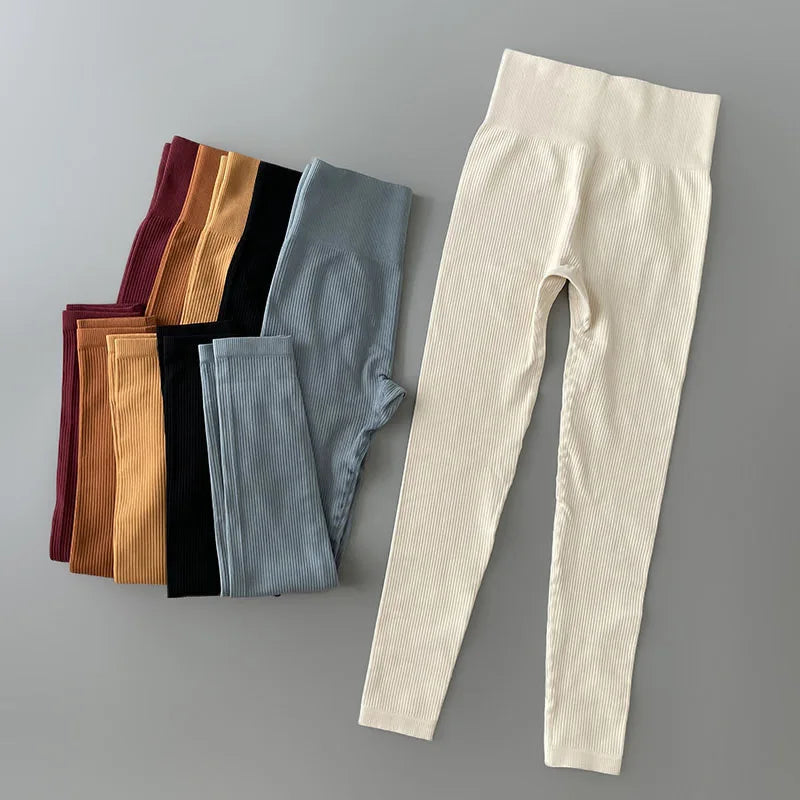 Ribbed Seamless High-Waist Leggings