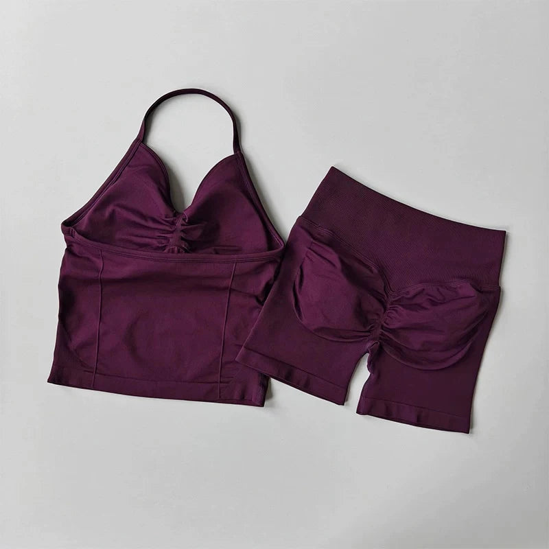 NO LOGO Women's Longline Strappy Backless Gym Top Scrunch Workout Open Back Bra Tank Top for Running Yoga Shirt
