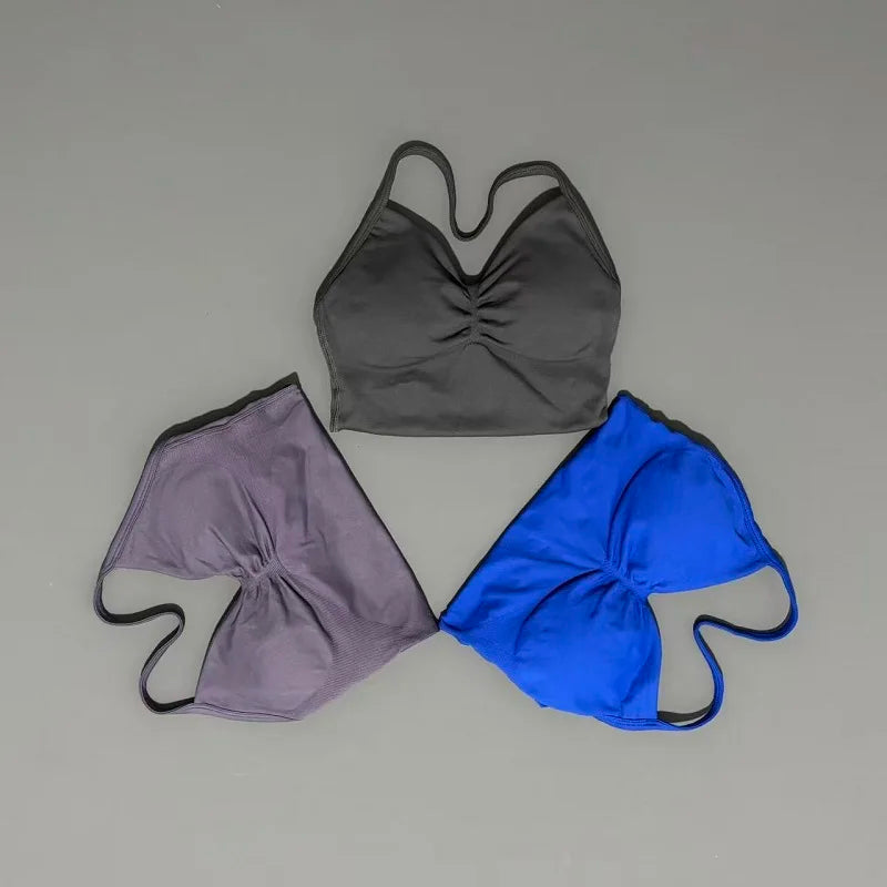 Gym Sports Tops Women Seamless Yoga Tank With Removable Pads V Neck Sports Sleeveless Top Sports Running Fitness Vest