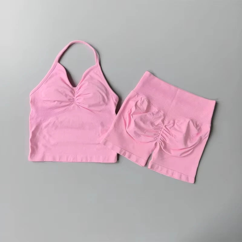 NO LOGO Women's Longline Strappy Backless Gym Top Scrunch Workout Open Back Bra Tank Top for Running Yoga Shirt