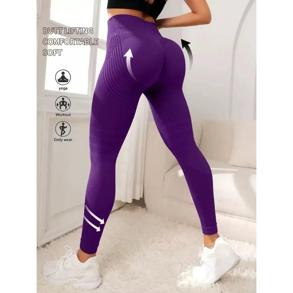 3D Textured High-Waist Leggings