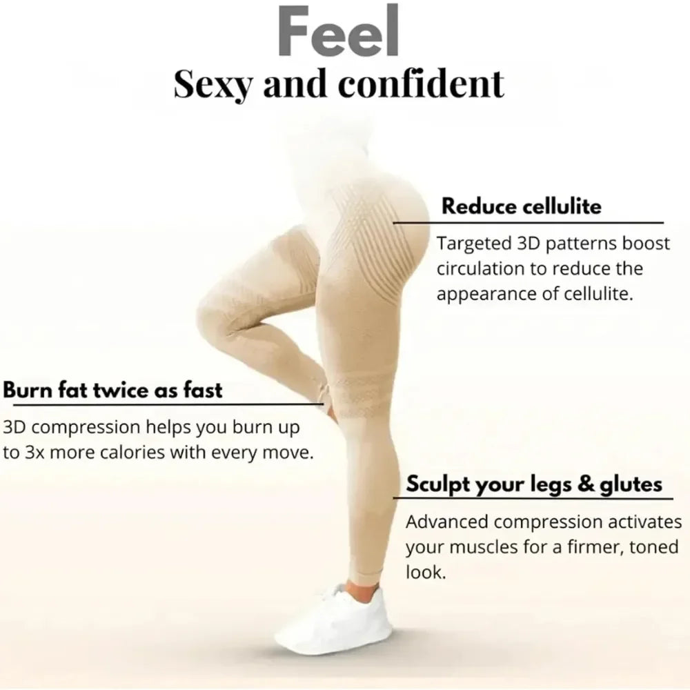 3D Textured High-Waist Leggings
