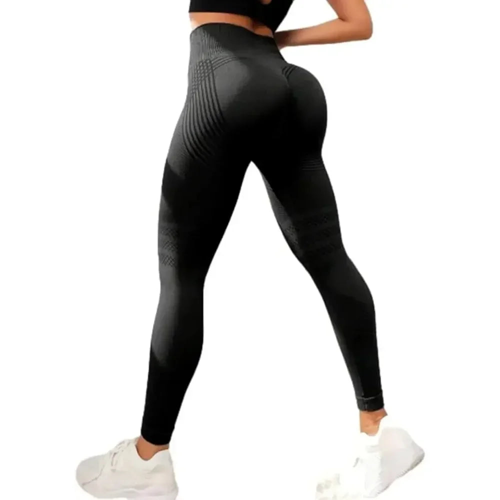 3D Textured High-Waist Leggings